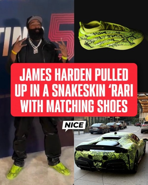 豪车必须配同款战靴！哈登惊艳亮相《Starting 5》第二季首映礼