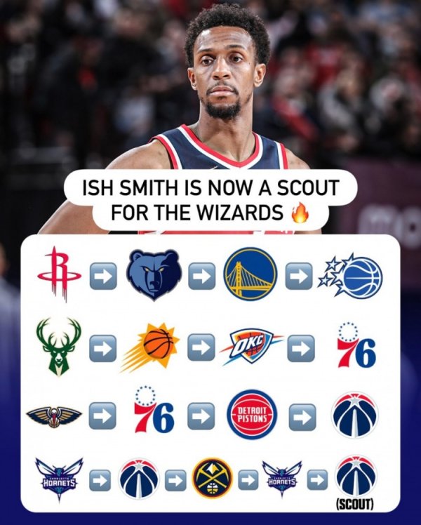 不用再流浪了!效力过13队的伊斯梅尔-史密斯 已担任奇才球探一职 不用再流浪了!效力过13队的伊斯梅尔-史密斯 已担任奇才球探一职